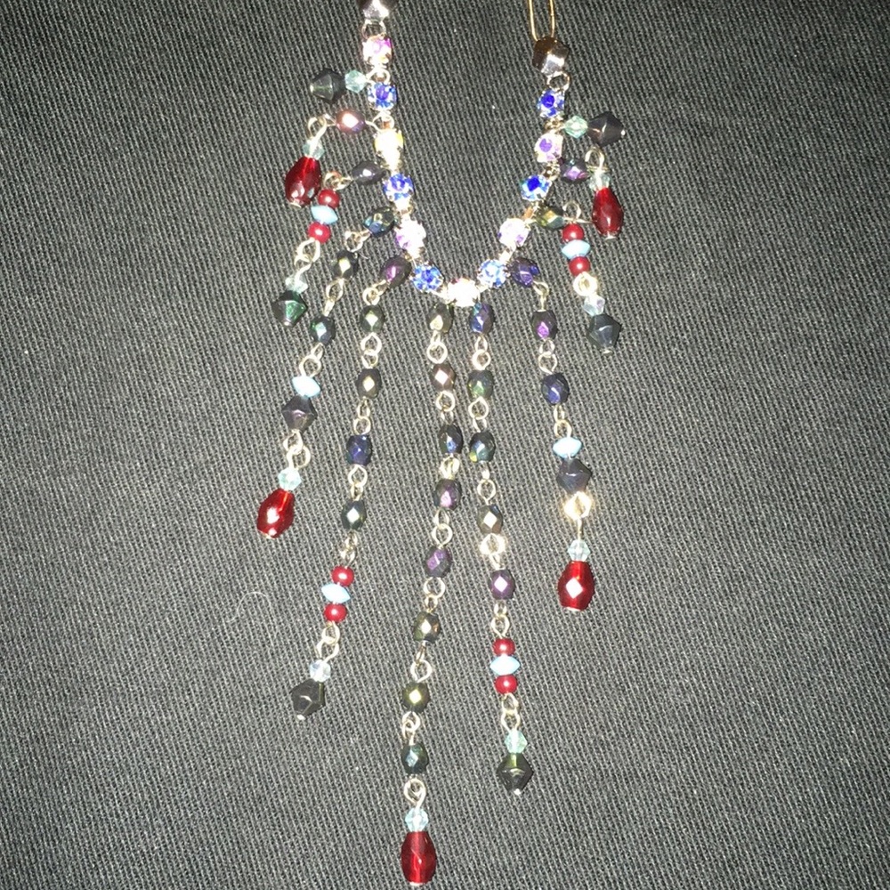 Beautiful staggered gemstone statement necklace